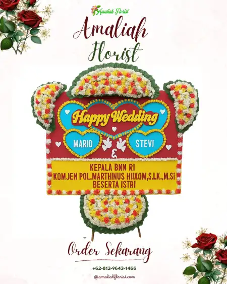 Papan Bunga Pernikahan Marga Kencana
